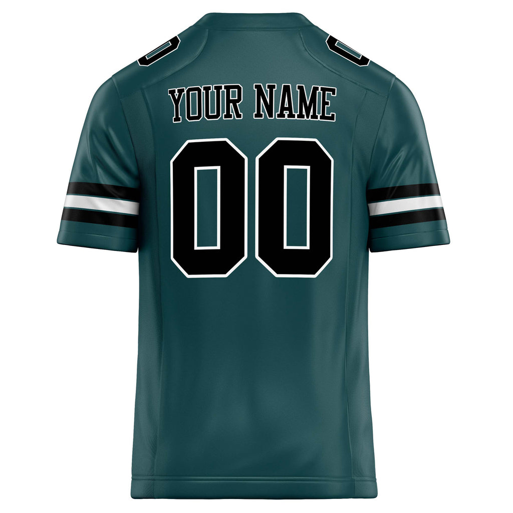 Personalized Midnight & Green Black Solid Colour Football Jersey