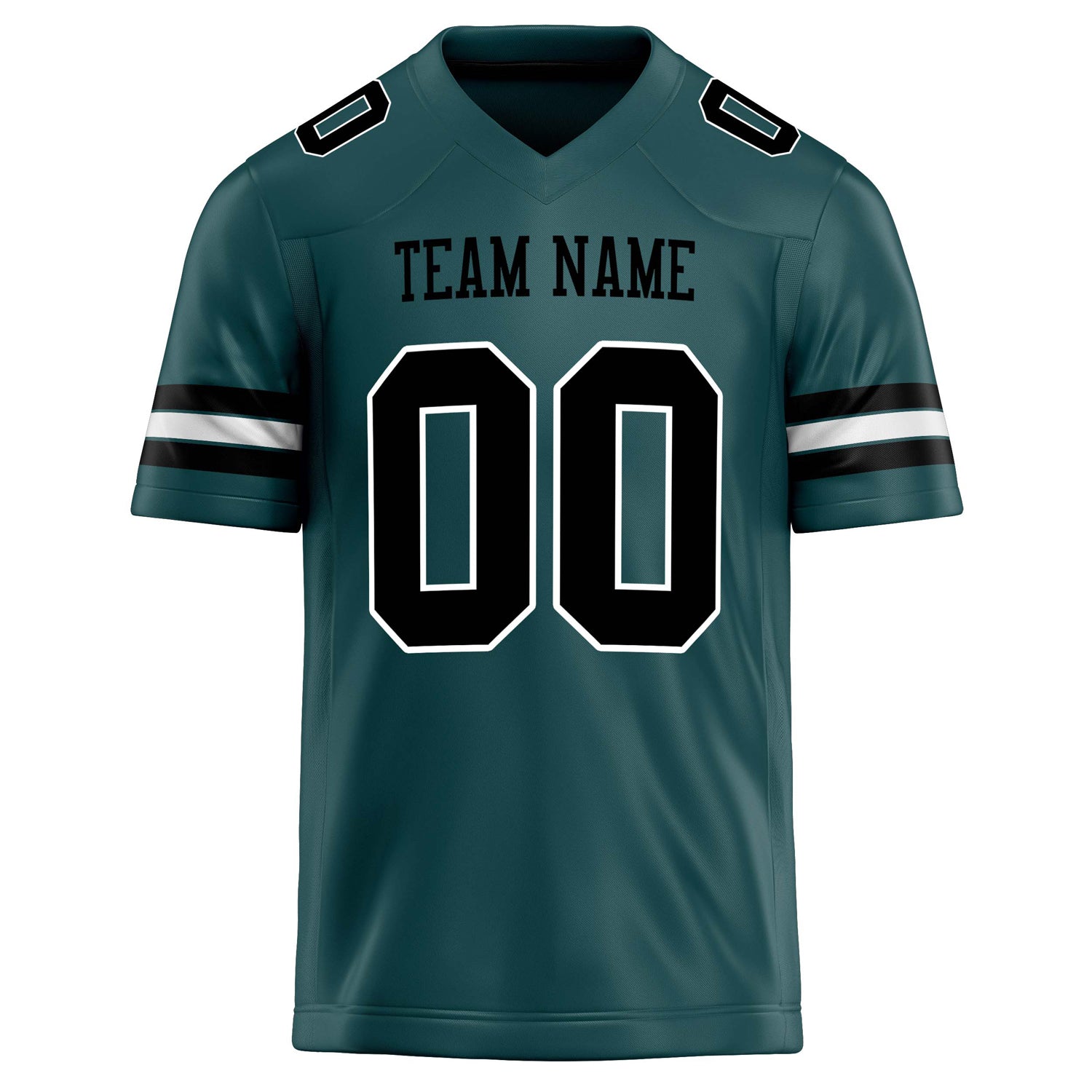 Personalized Midnight & Green Black Solid Colour Football Jersey