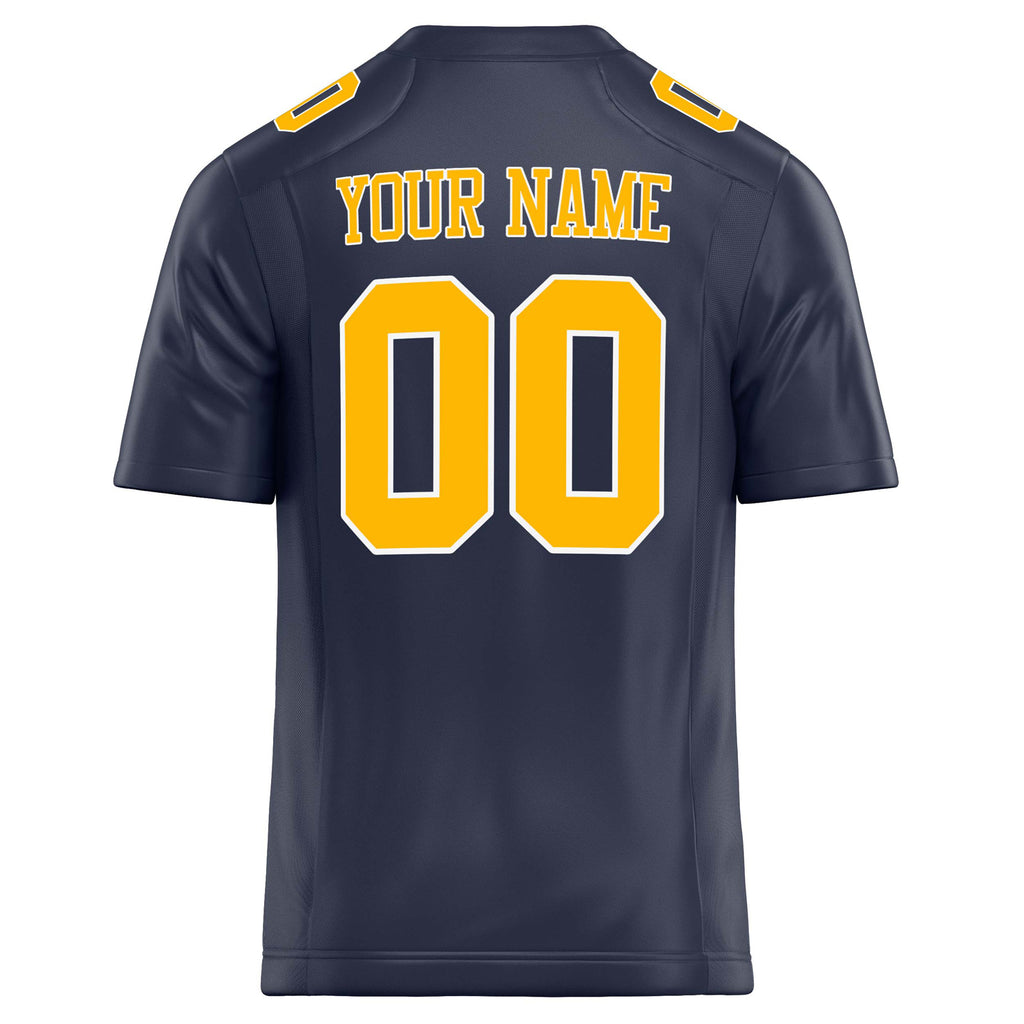 Personalized Navy & gold Solid Colour Football Jersey
