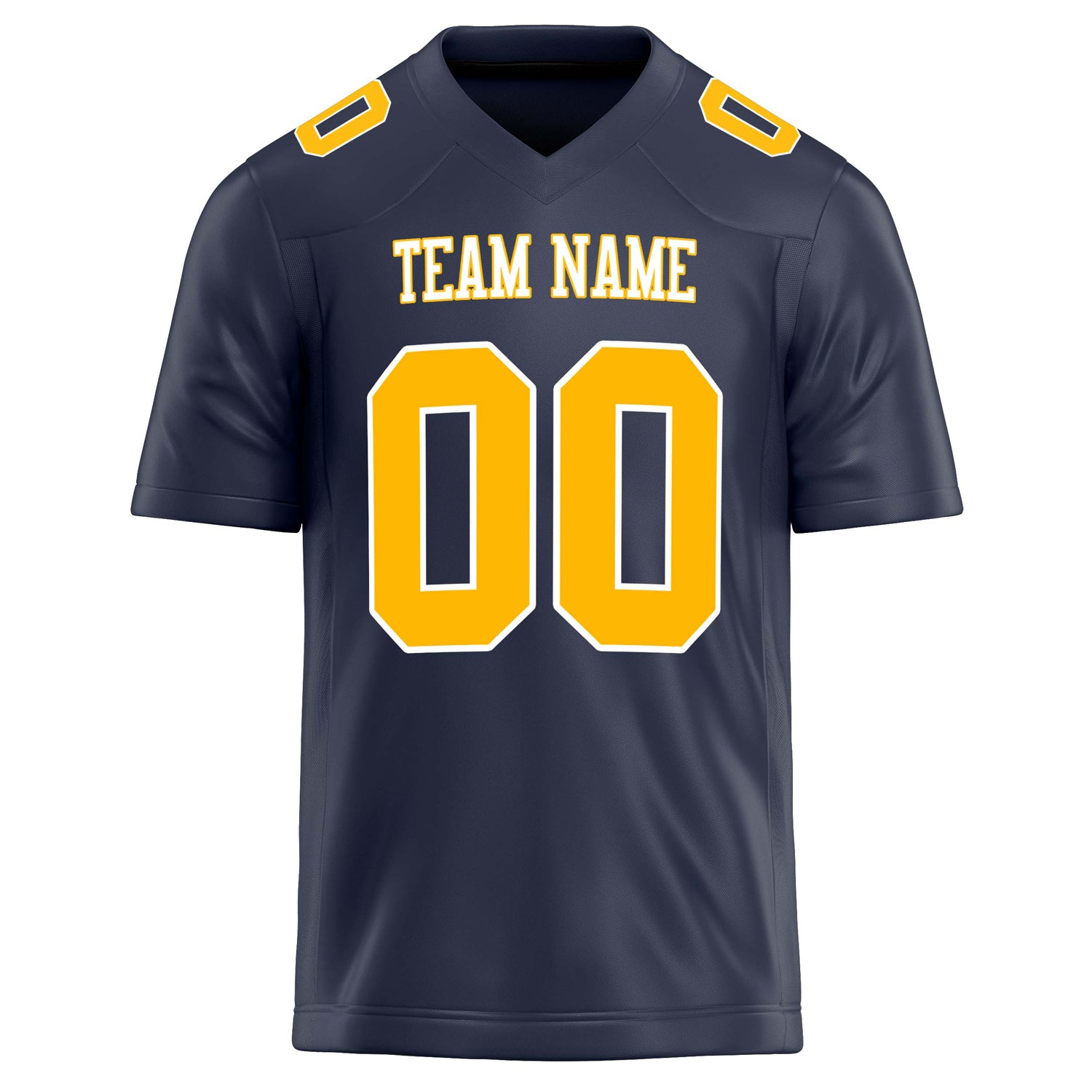 Personalized Navy & gold Solid Colour Football Jersey