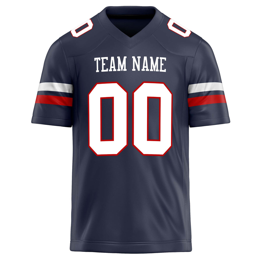 Personalized Navy & White Solid Colour Football Jersey