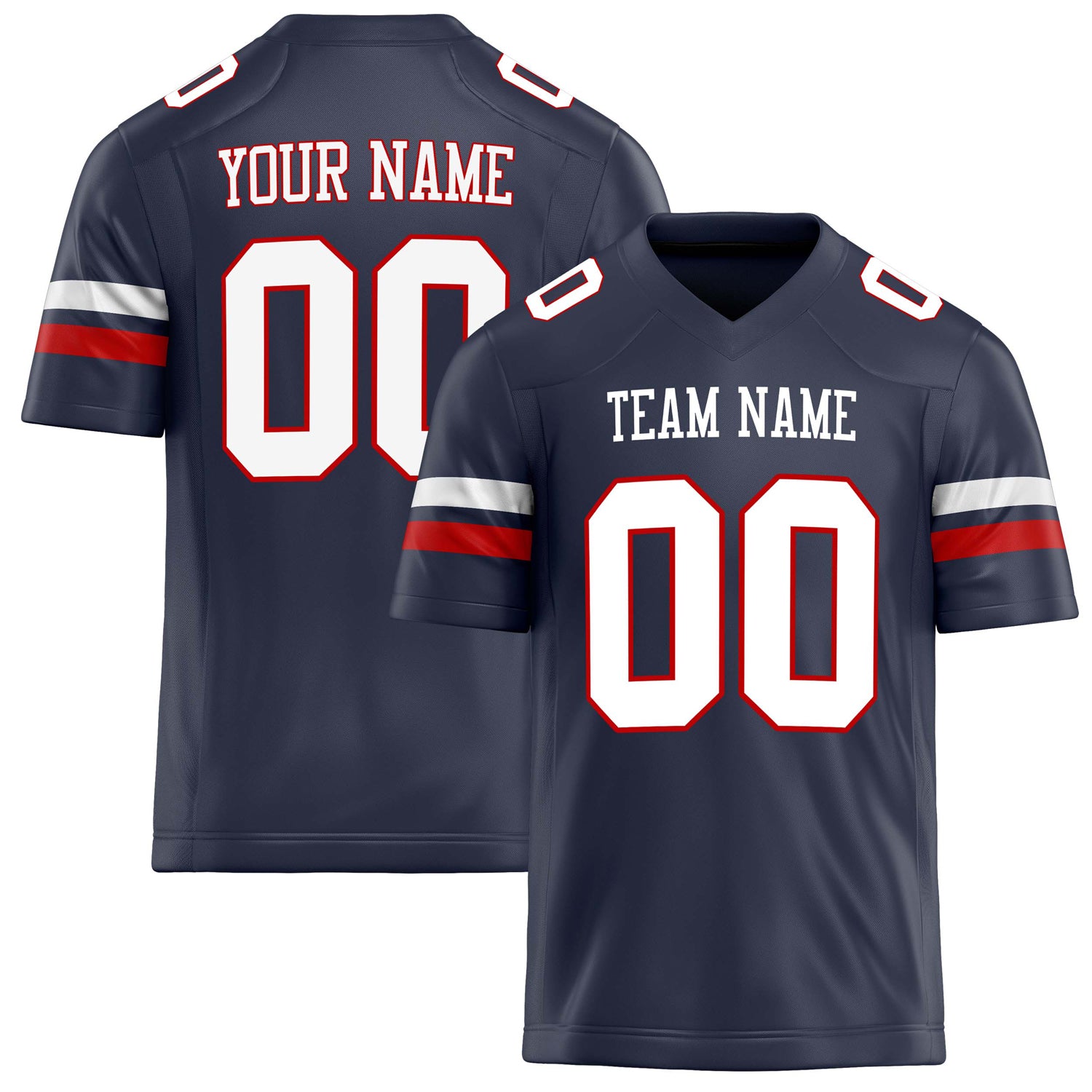 Personalized Navy White Solid Colour Football Jersey FT02240730NA276