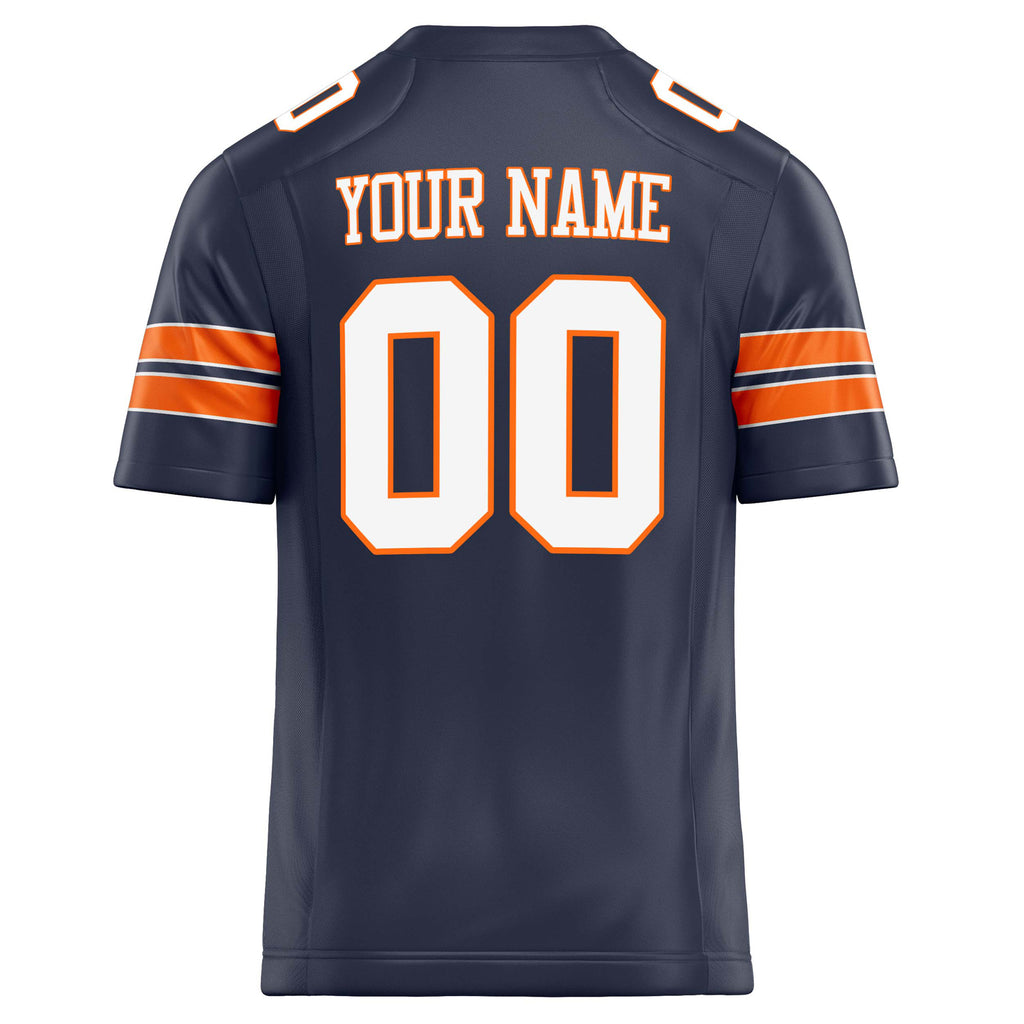 Personalized Navy & White Solid Colour Football Jersey