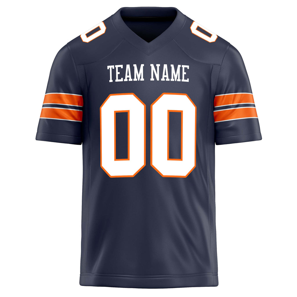 Personalized Navy & White Solid Colour Football Jersey