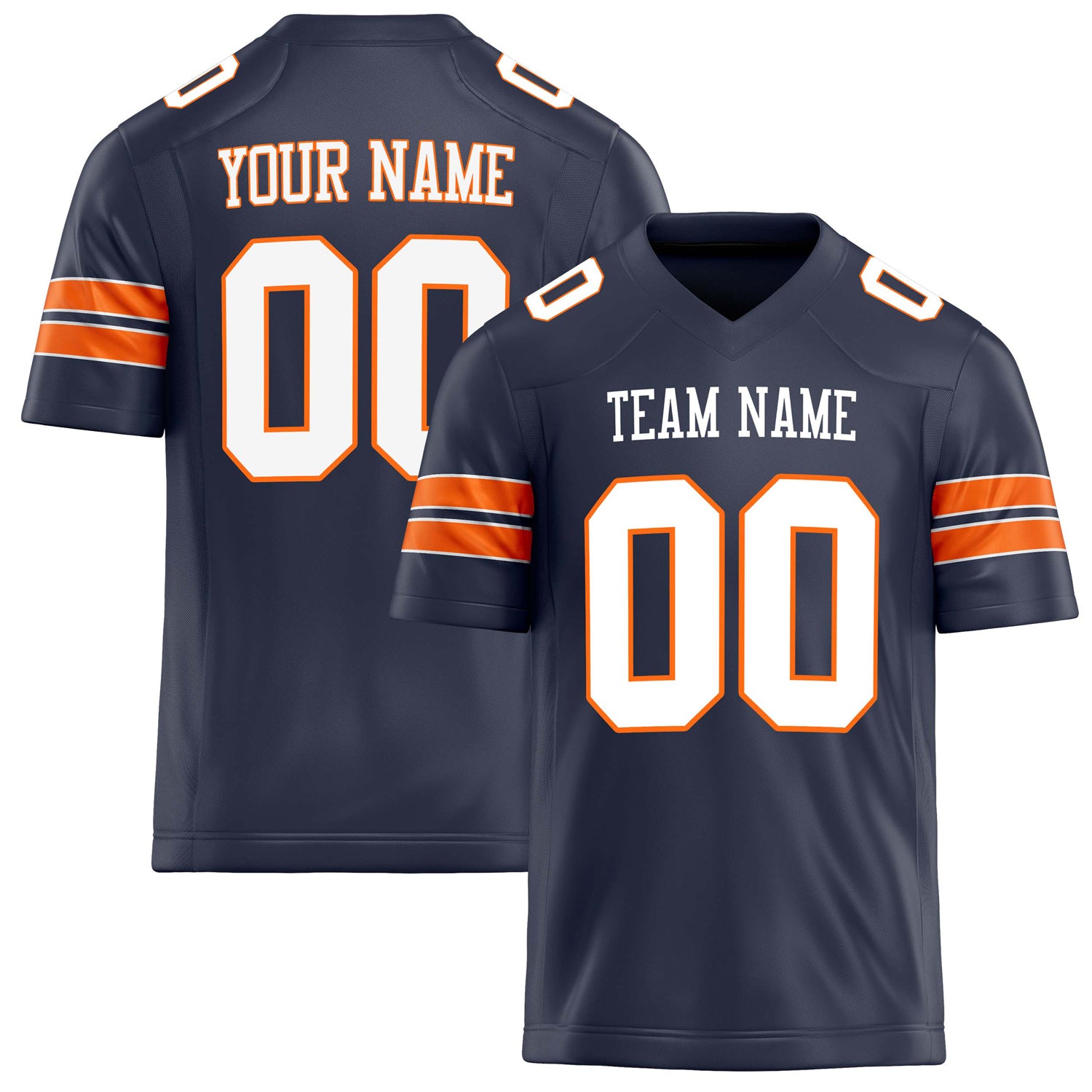 Personalized Navy White Solid Colour Football Jersey FT02240730NA277