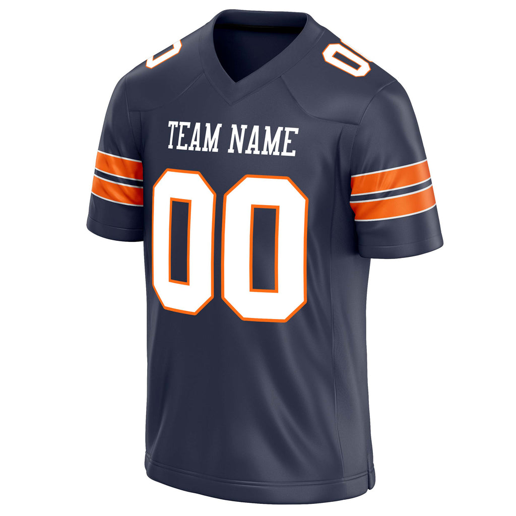 Personalized Navy & White Solid Colour Football Jersey