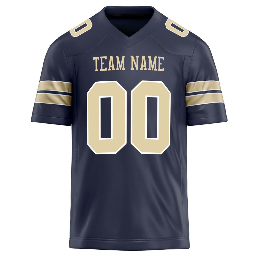 Personalized Navy & cream Solid Colour Football Jersey
