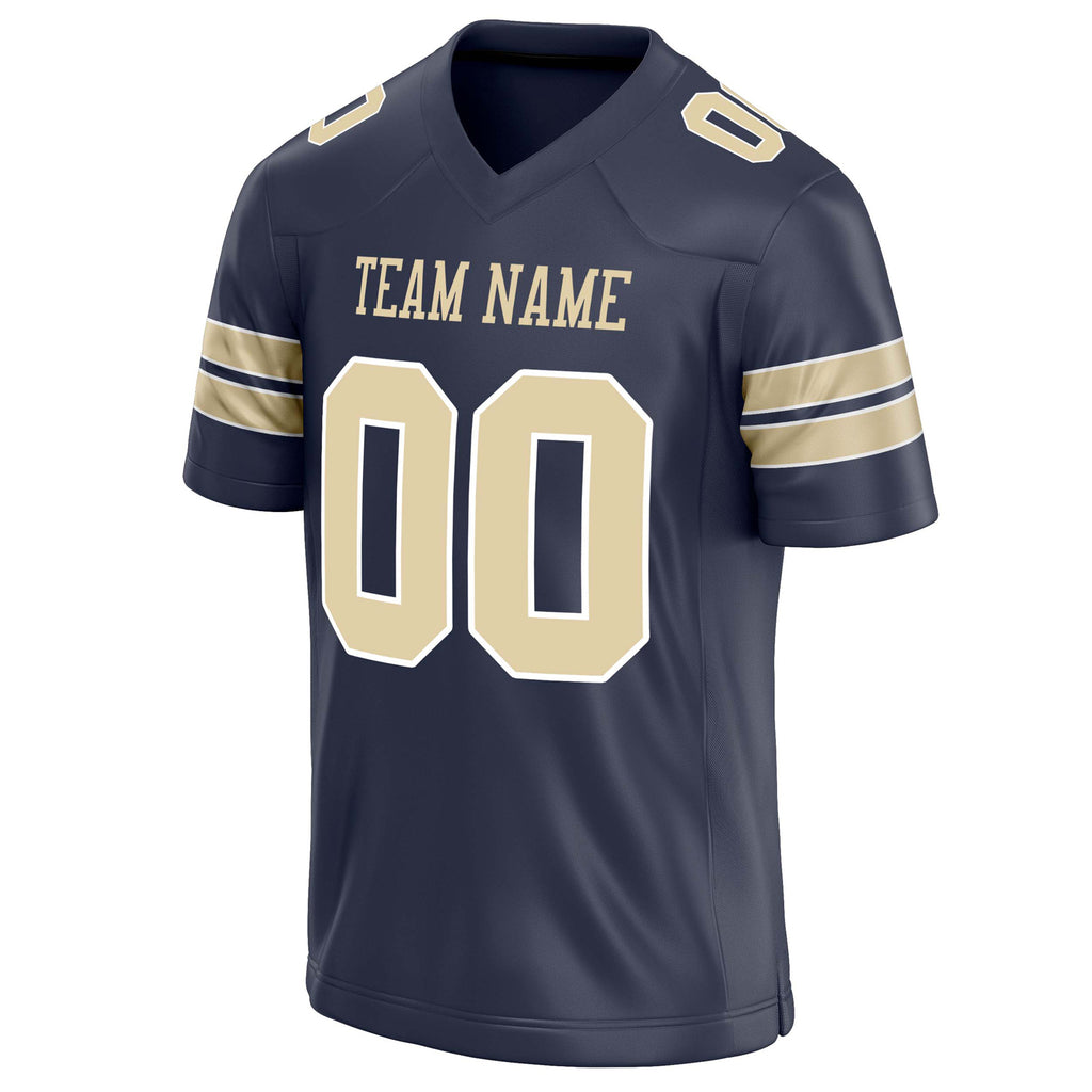 Personalized Navy & cream Solid Colour Football Jersey