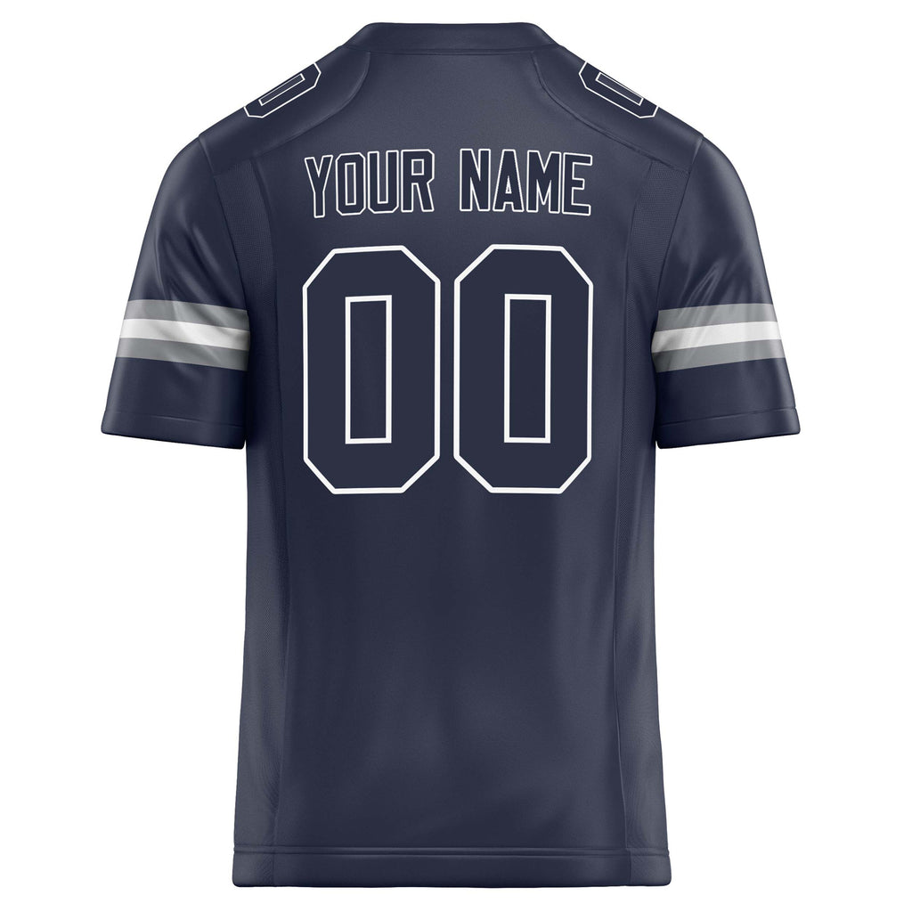 Personalized Navy & White Solid Colour Football Jersey