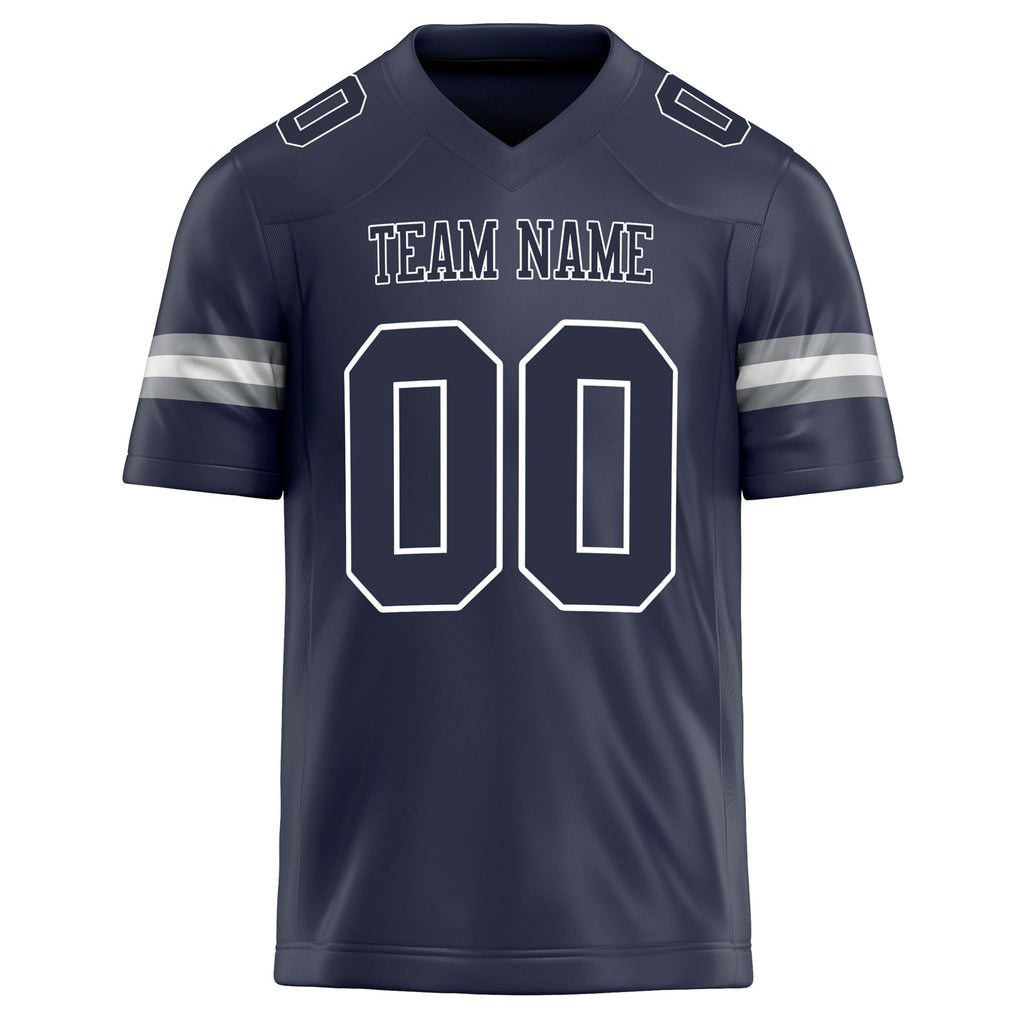 Personalized Navy & White Solid Colour Football Jersey