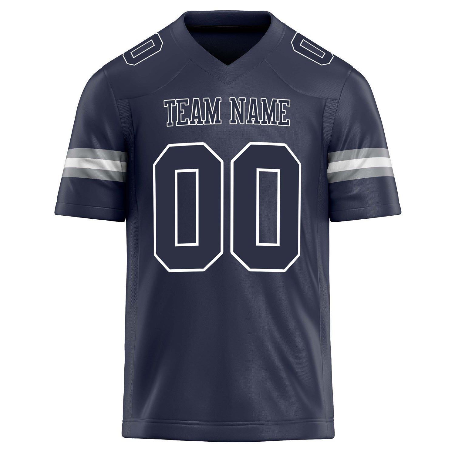 Personalized Navy & White Solid Colour Football Jersey
