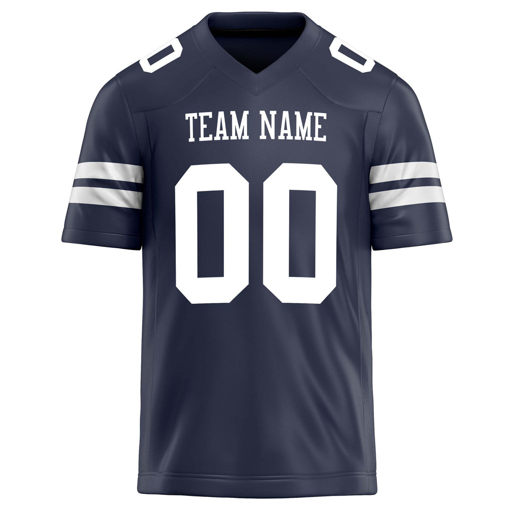 Personalized Navy & White Solid Colour Football Jersey