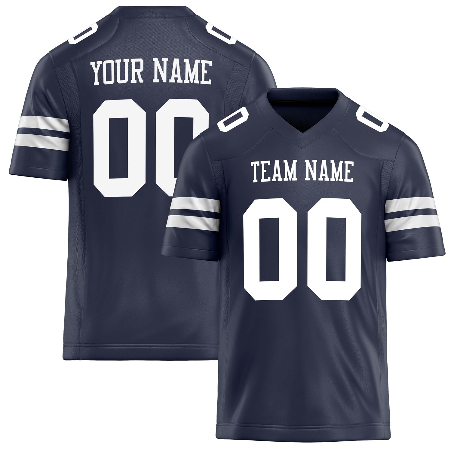 Personalized Navy White Solid Colour Football Jersey FT02240730NA280