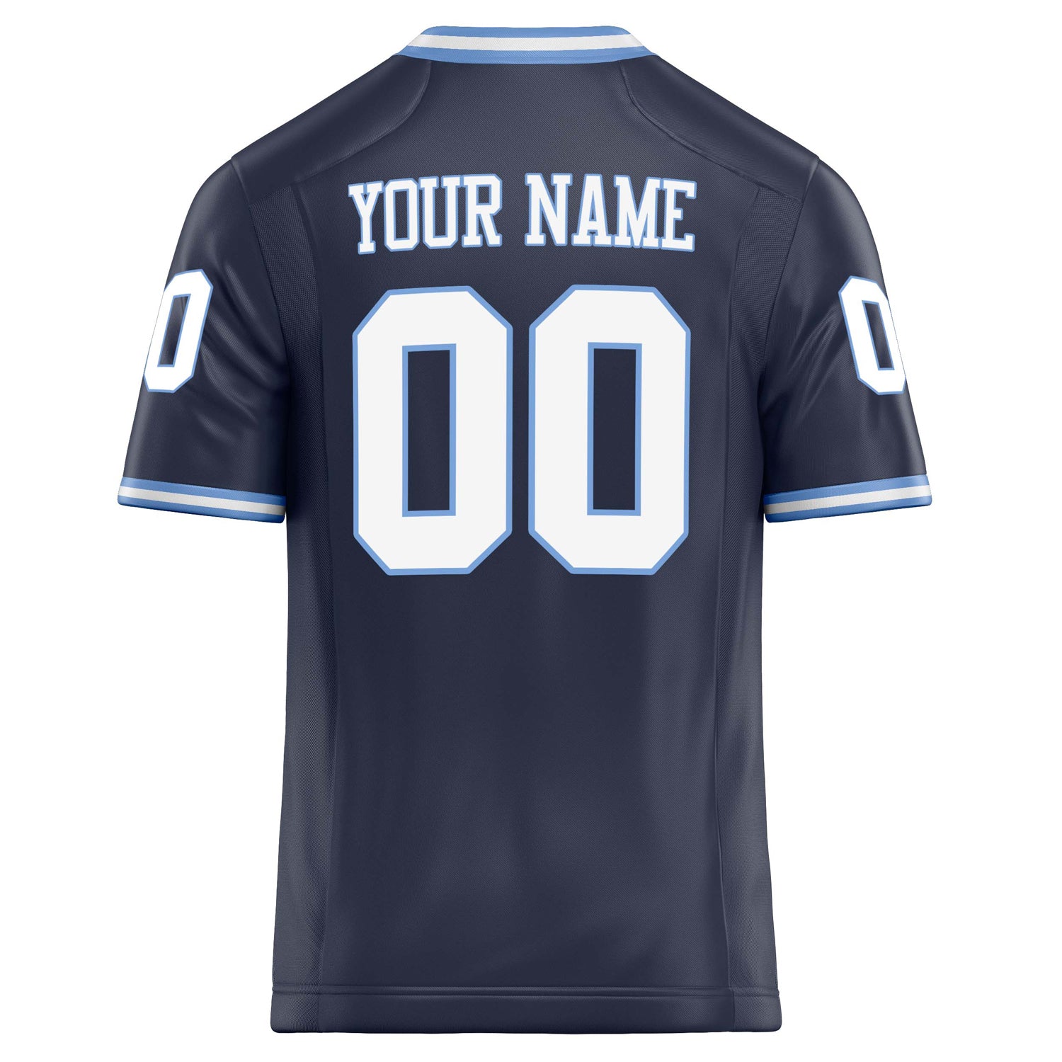 Personalized Navy & White Solid Colour Football Jersey