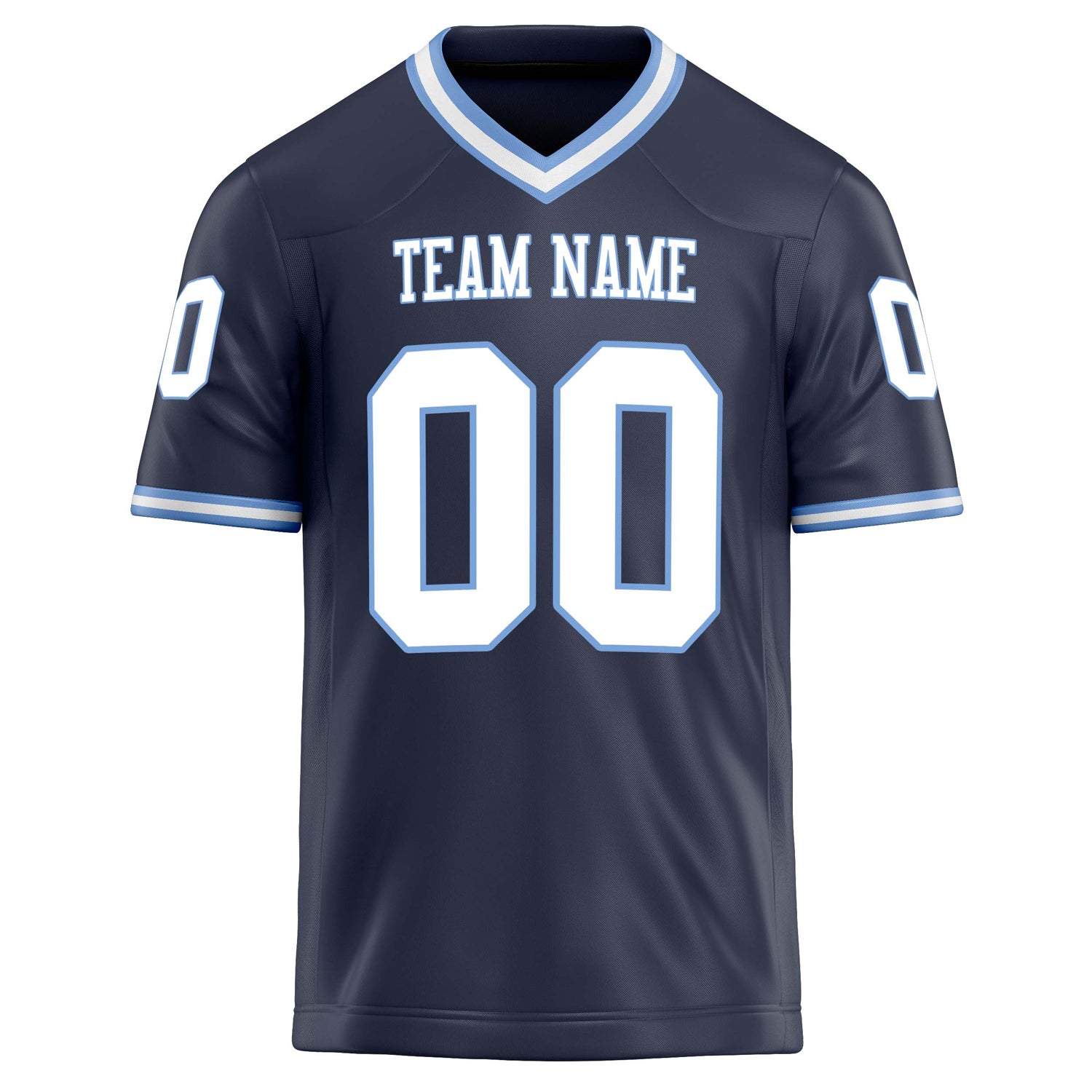 Personalized Navy & White Solid Colour Football Jersey