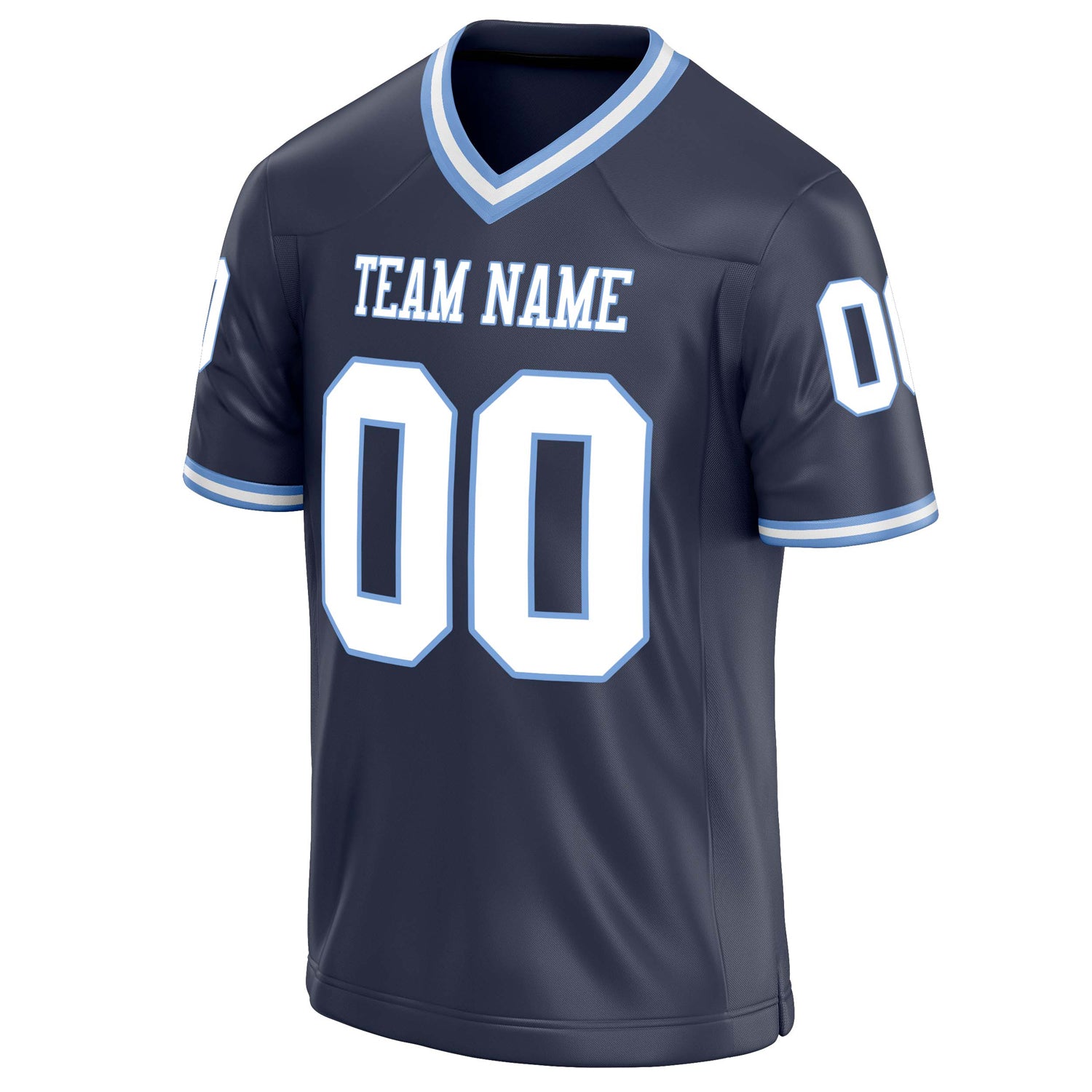 Personalized Navy & White Solid Colour Football Jersey