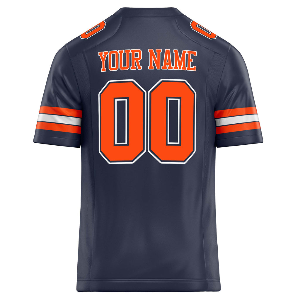 Personalized Navy & orange Solid Colour Football Jersey