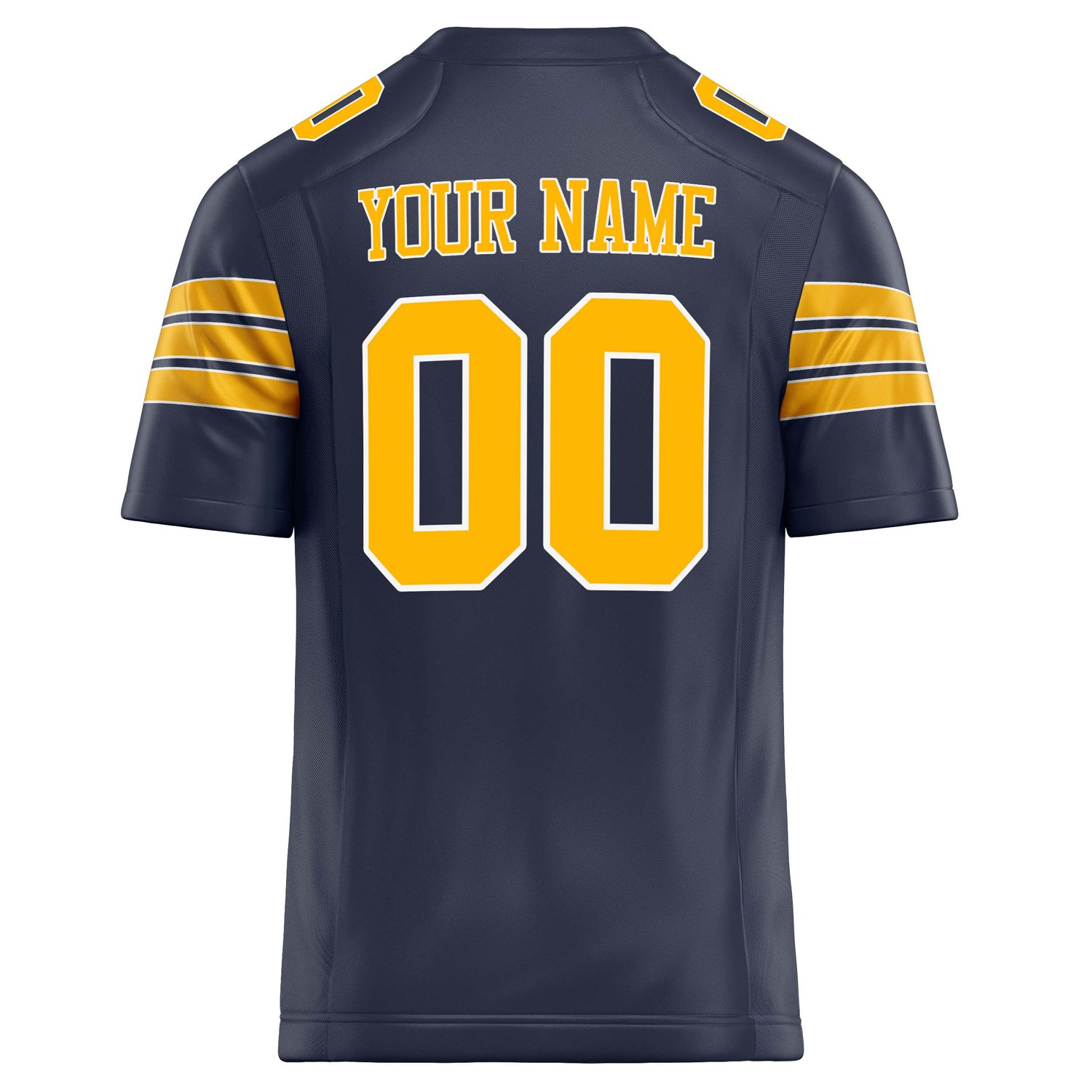 Personalized Navy & gold Solid Colour Football Jersey