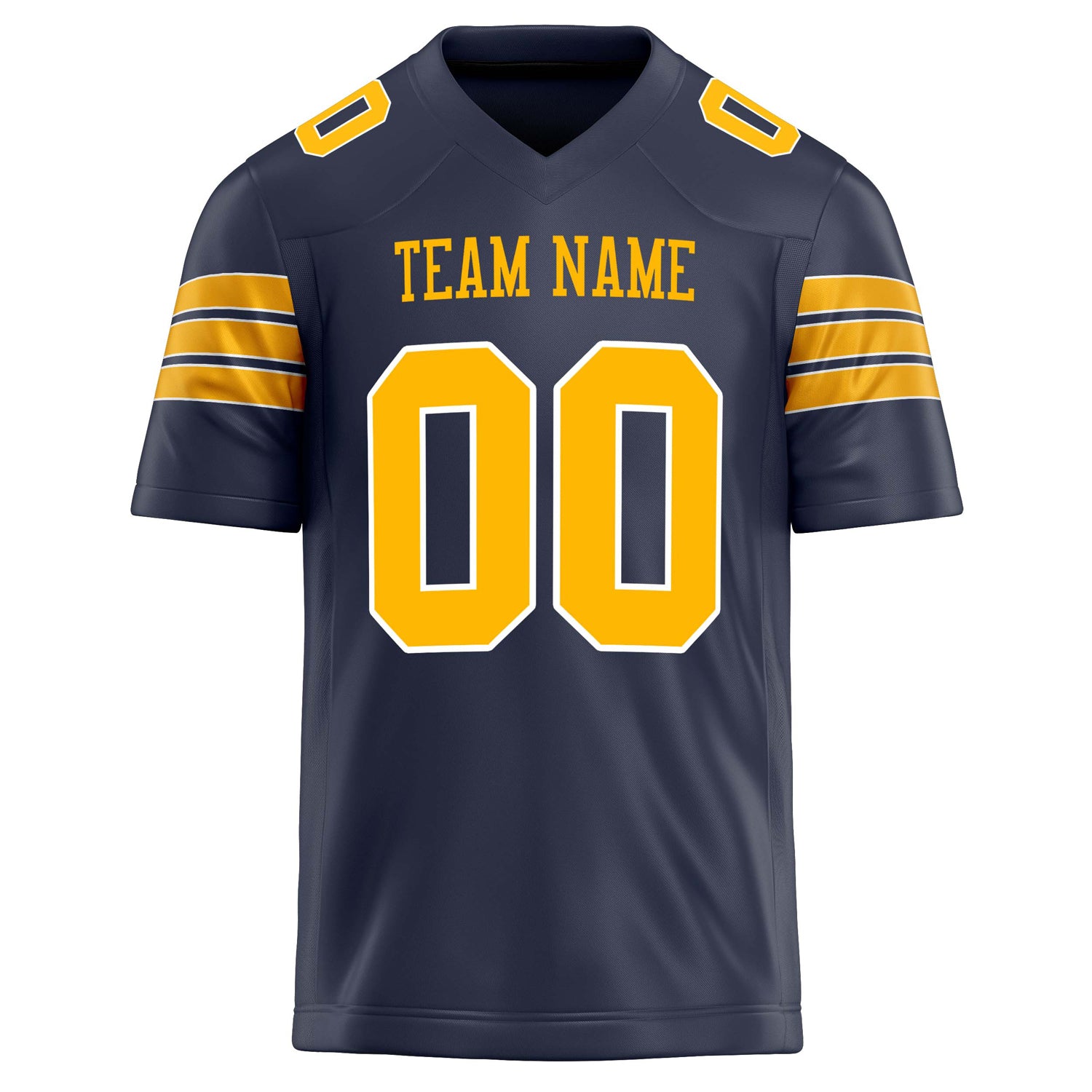 Personalized Navy & gold Solid Colour Football Jersey