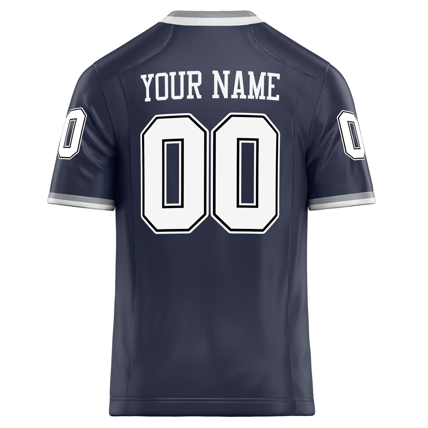 Personalized Navy & White Solid Colour Football Jersey