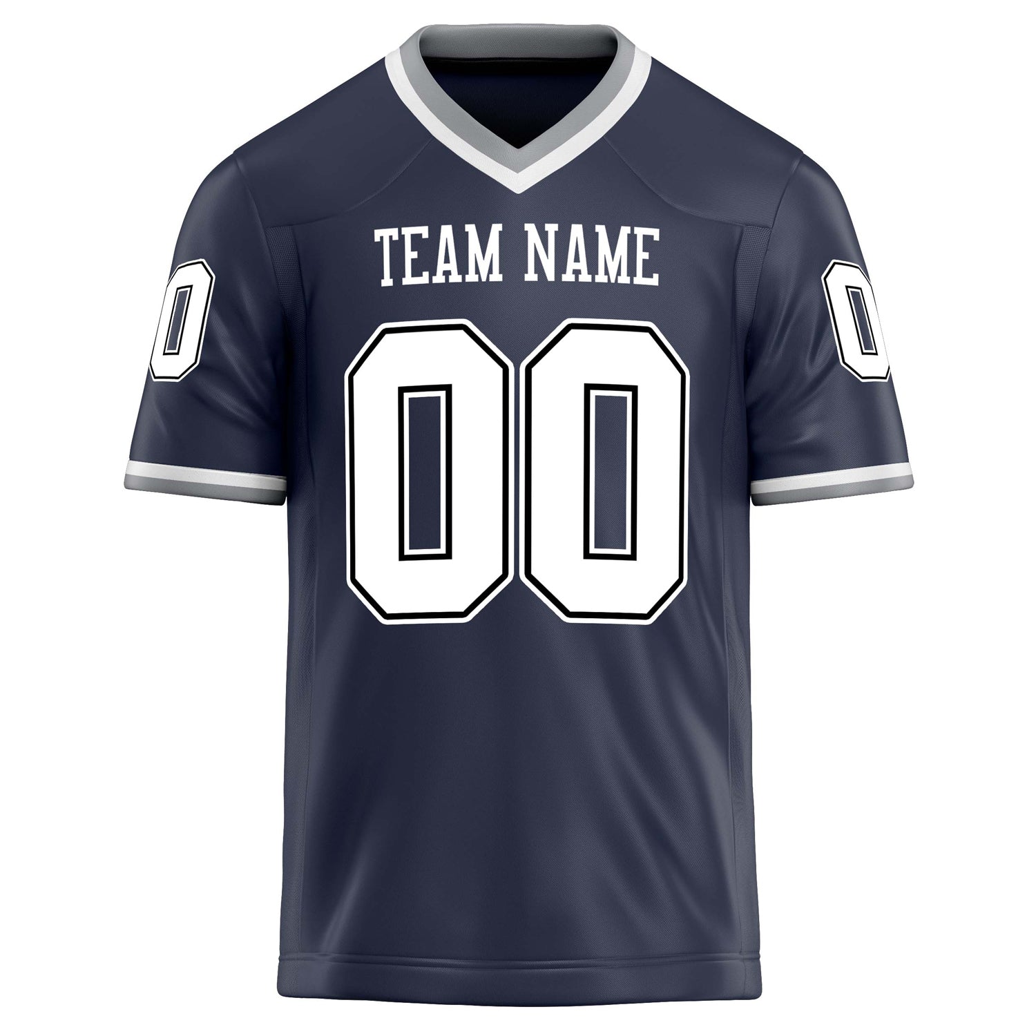 Personalized Navy & White Solid Colour Football Jersey