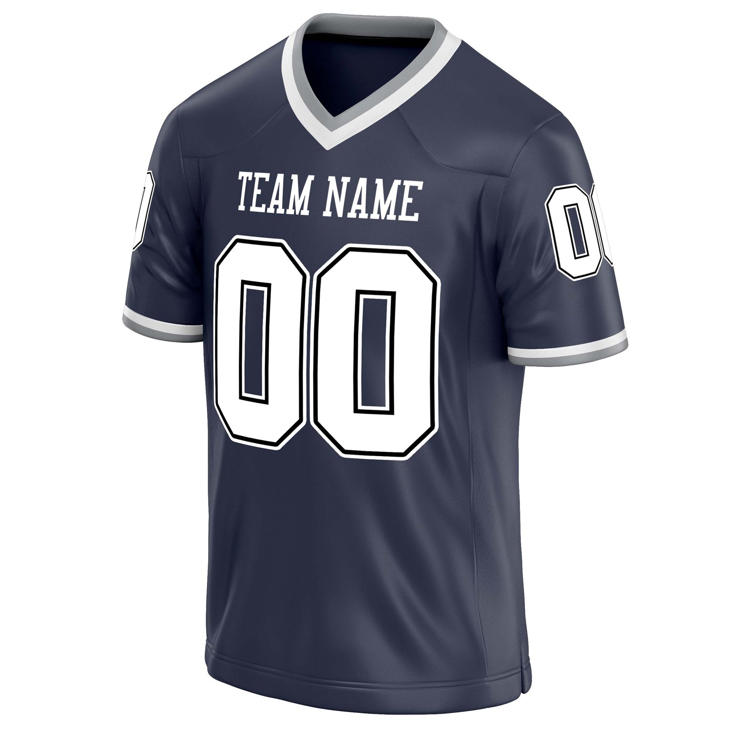 Personalized Navy & White Solid Colour Football Jersey
