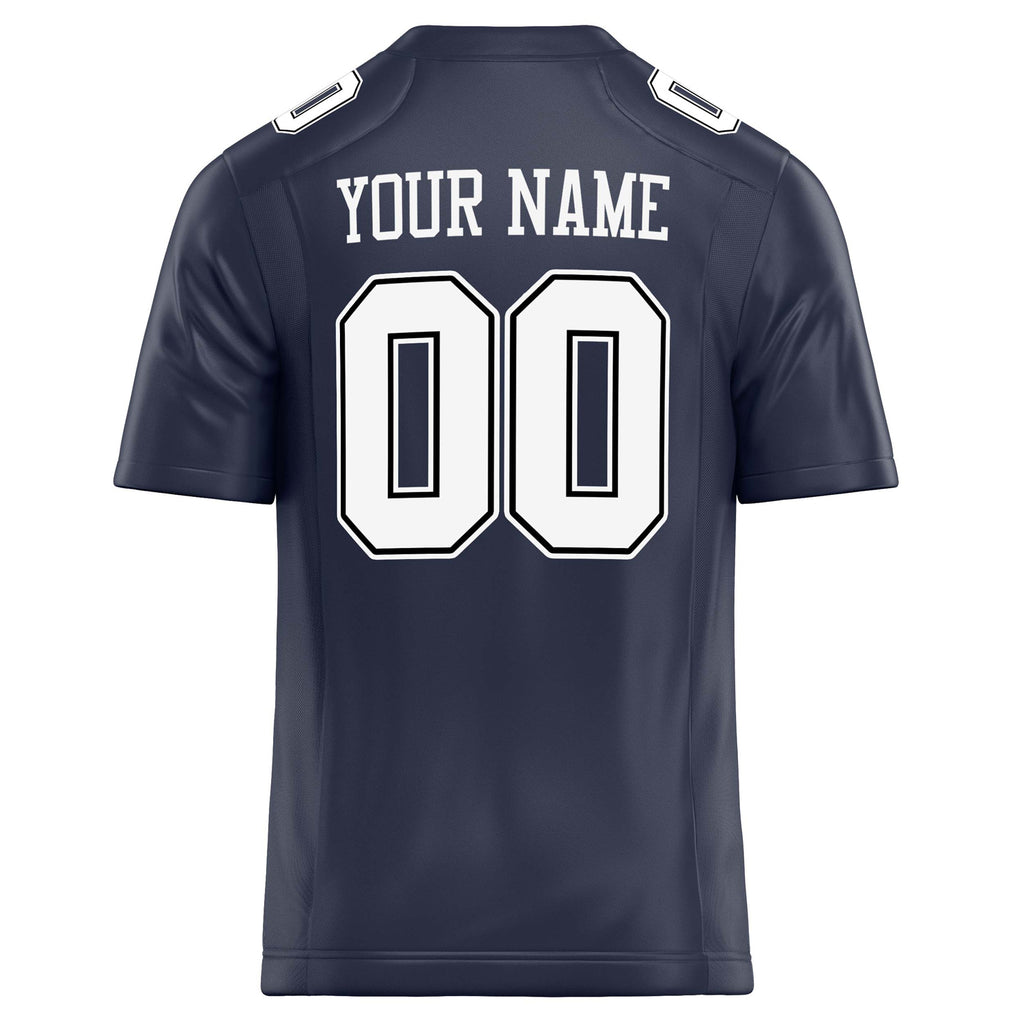 Personalized Navy & White Solid Colour Football Jersey