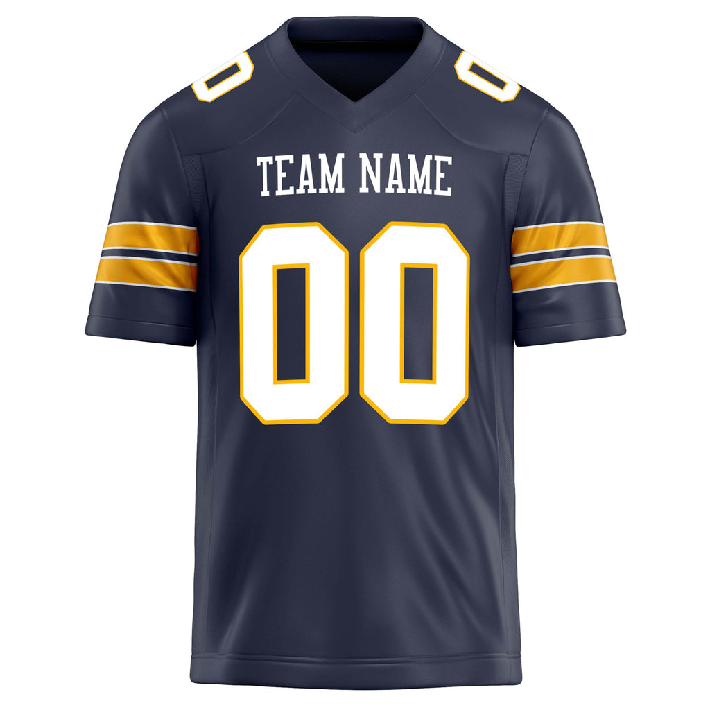Personalized Navy & White Solid Colour Football Jersey