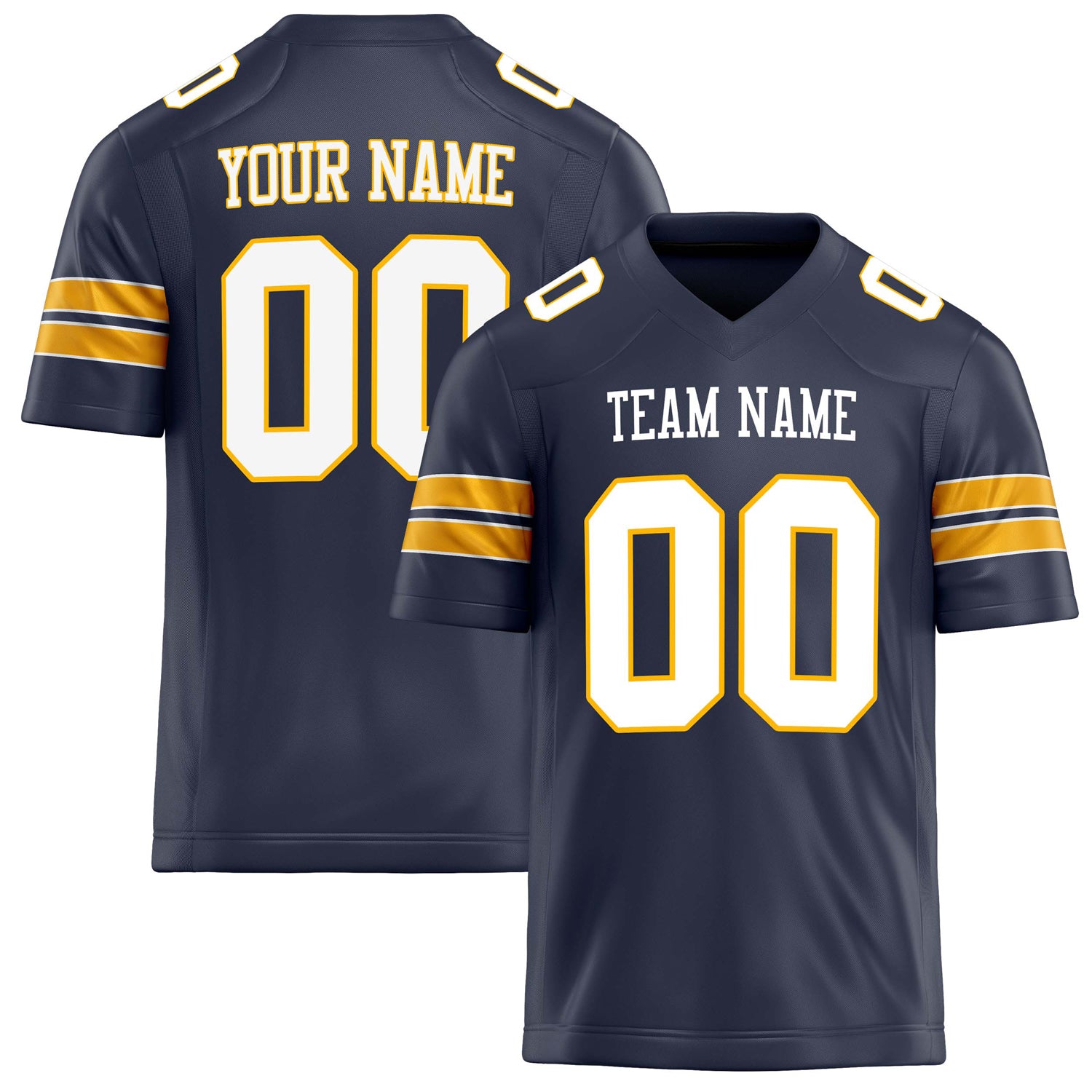 Personalized Navy White Solid Colour Football Jersey FT02240730NA286