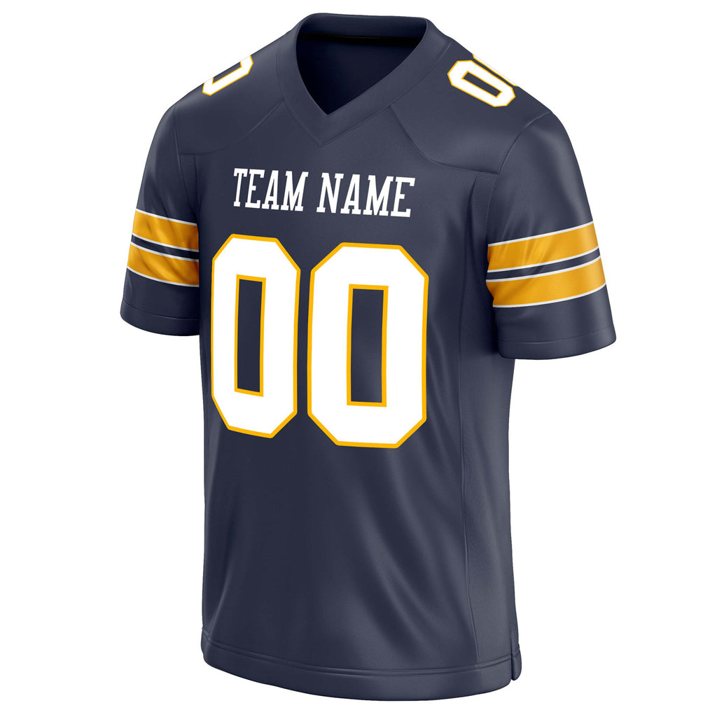 Personalized Navy & White Solid Colour Football Jersey