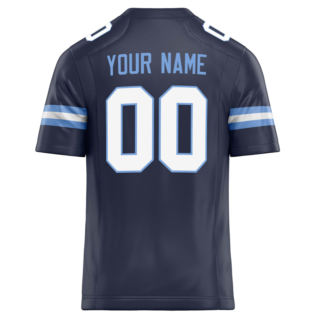 Personalized Navy & White Solid Colour Football Jersey