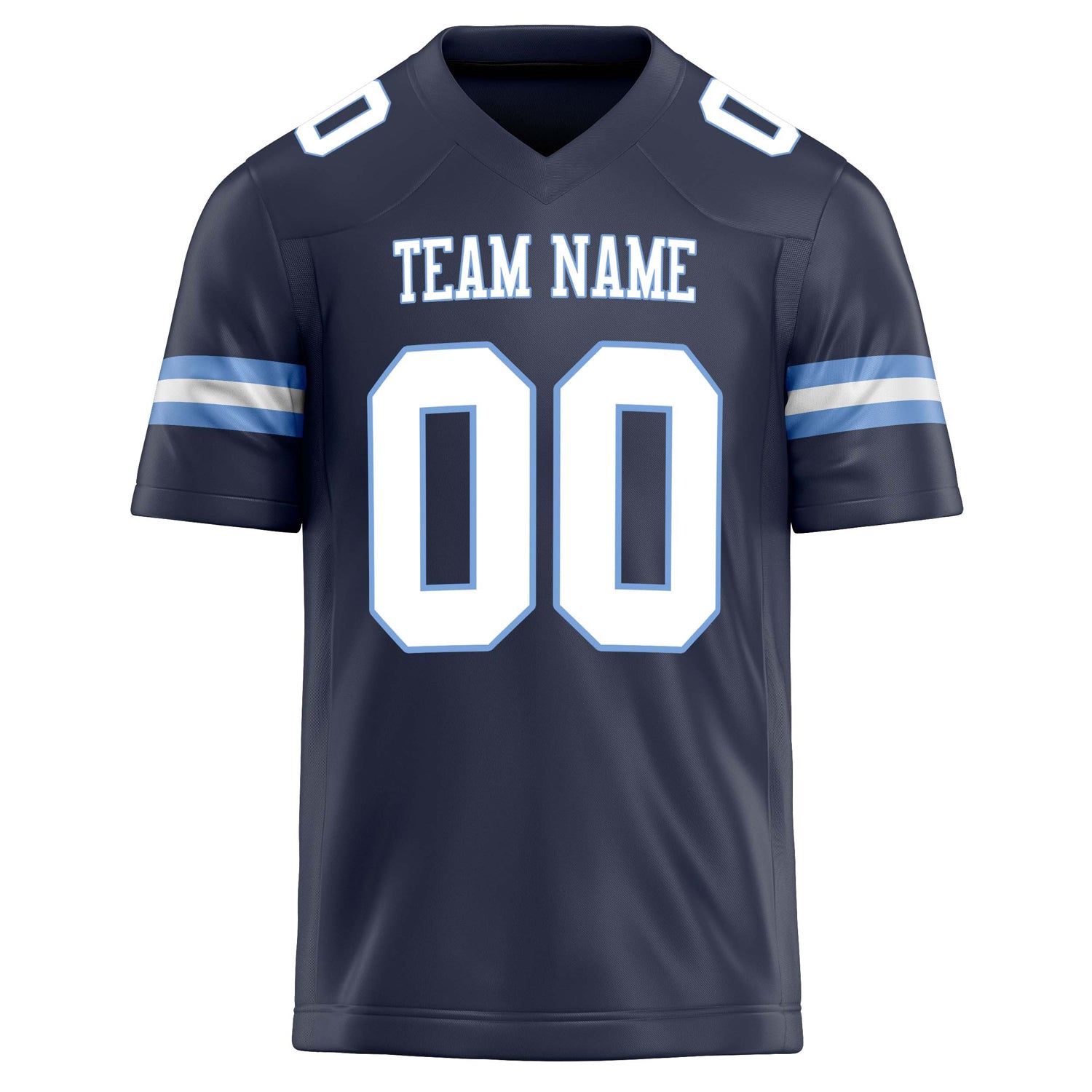 Personalized Navy & White Solid Colour Football Jersey