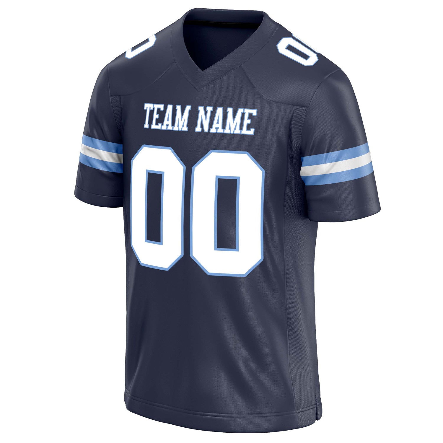 Personalized Navy & White Solid Colour Football Jersey