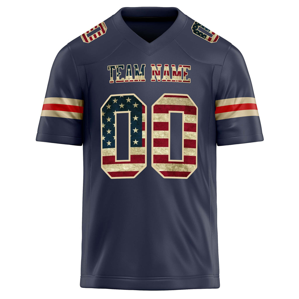 Personalized Navy & cream Solid Colour Football Jersey