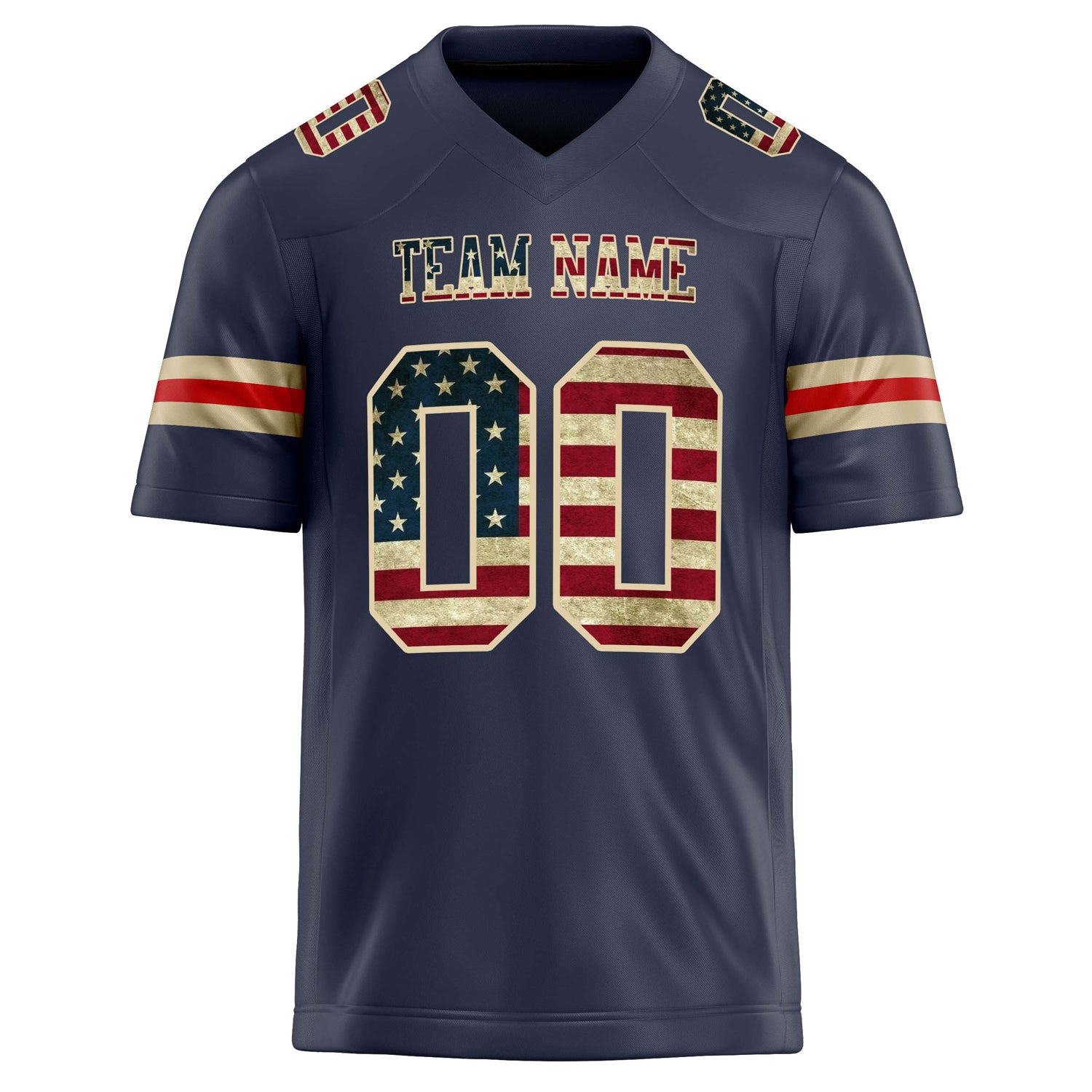 Personalized Navy & cream Solid Colour Football Jersey