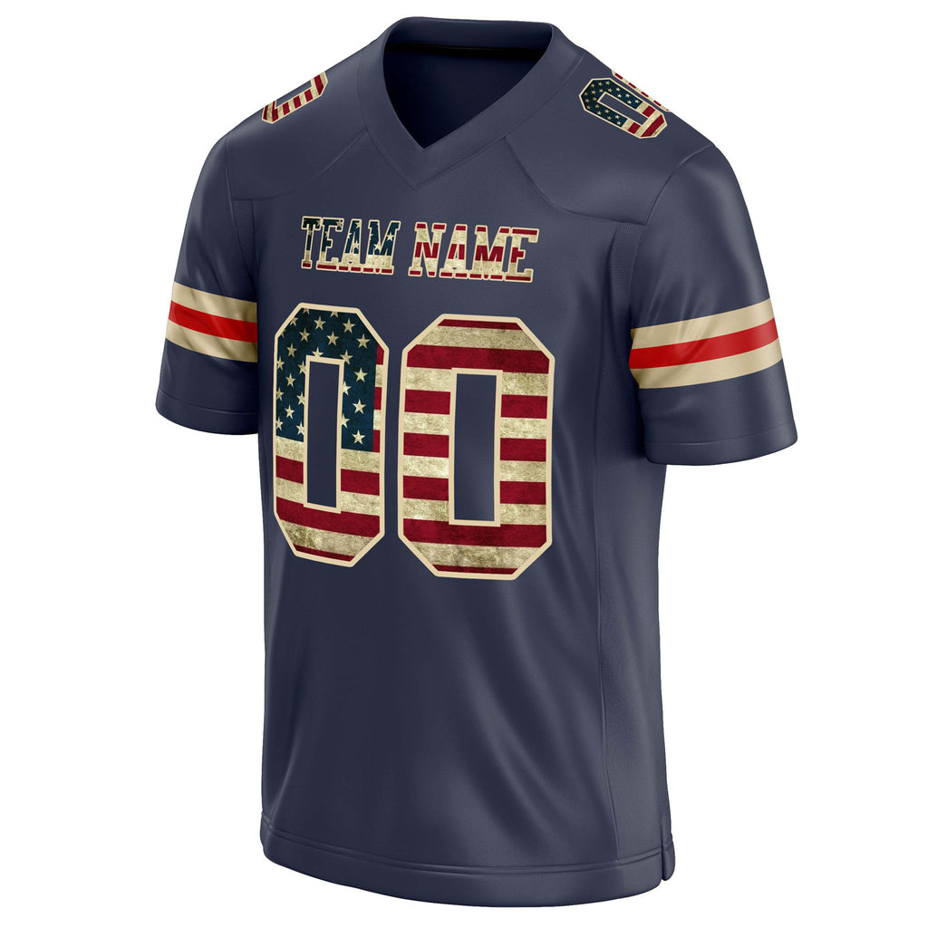 Personalized Navy & cream Solid Colour Football Jersey