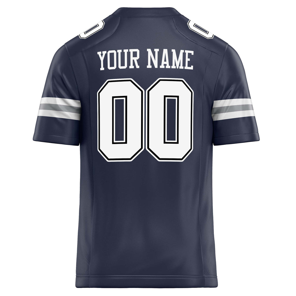 Personalized Navy & White Solid Colour Football Jersey