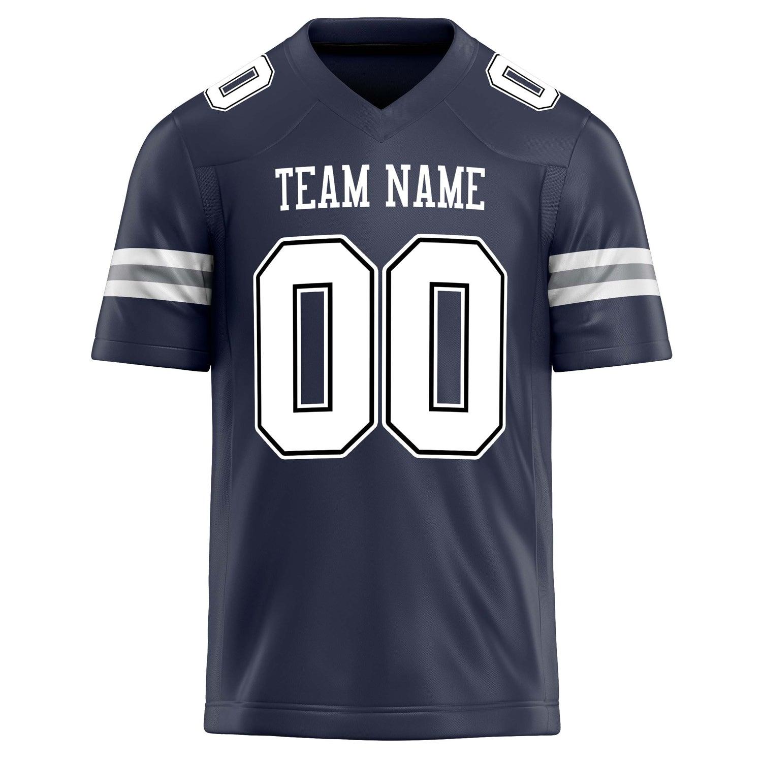 Personalized Navy & White Solid Colour Football Jersey