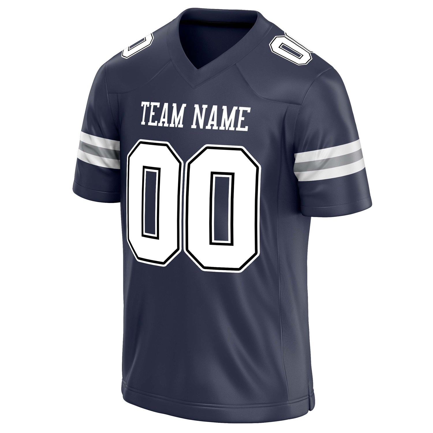 Personalized Navy & White Solid Colour Football Jersey