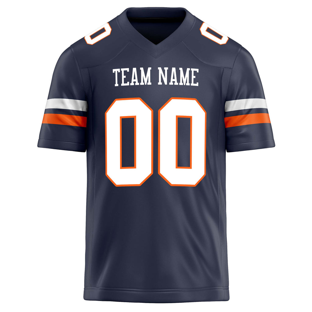 Personalized Navy & White Solid Colour Football Jersey