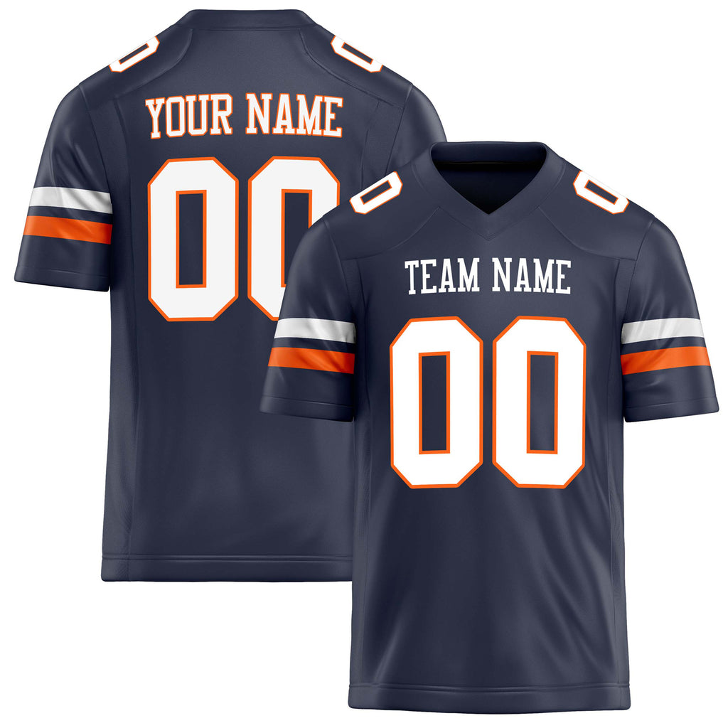 Personalized Navy White Solid Colour Football Jersey FT02240730NA291