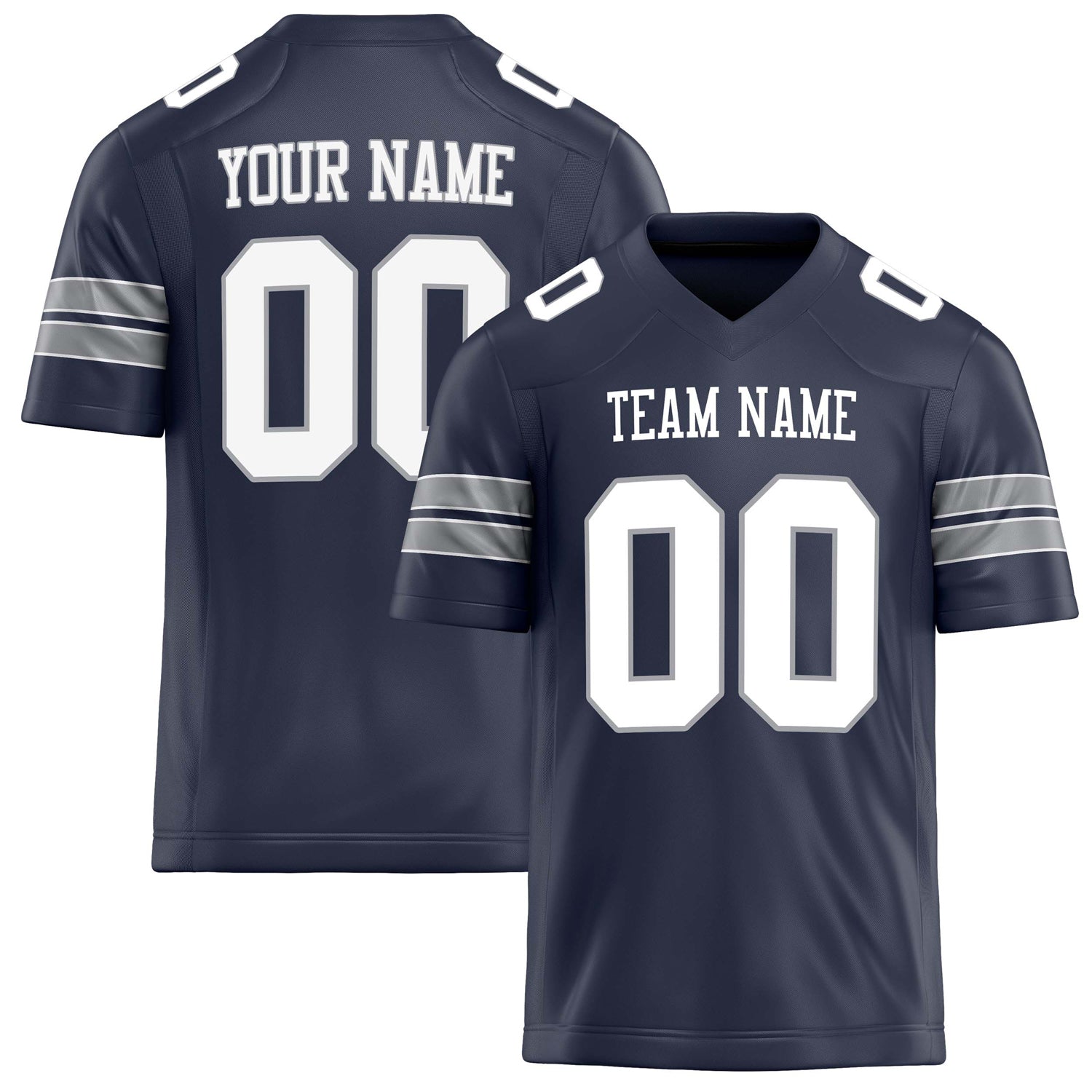 Personalized Navy White Solid Colour Football Jersey FT02240730NA292