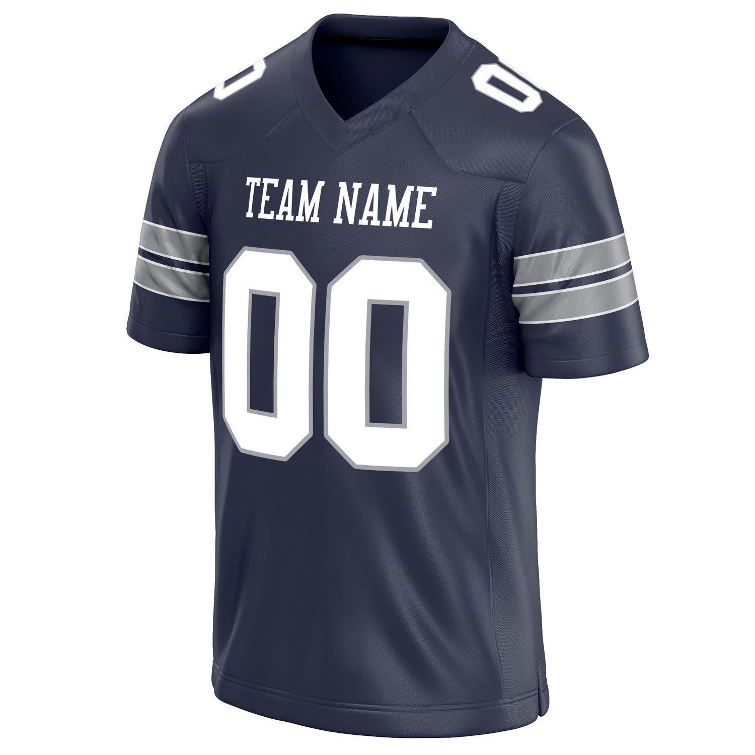 Personalized Navy & White Solid Colour Football Jersey