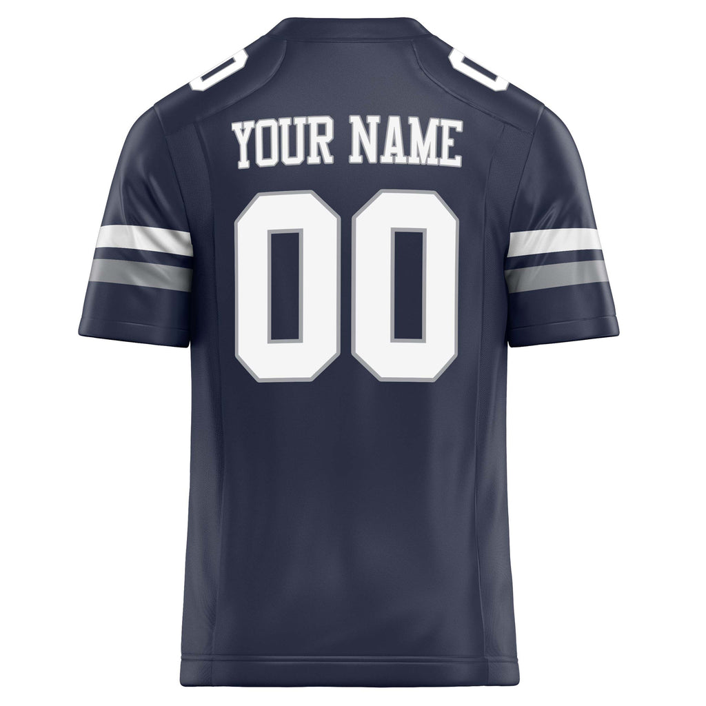 Personalized Navy & White Solid Colour Football Jersey