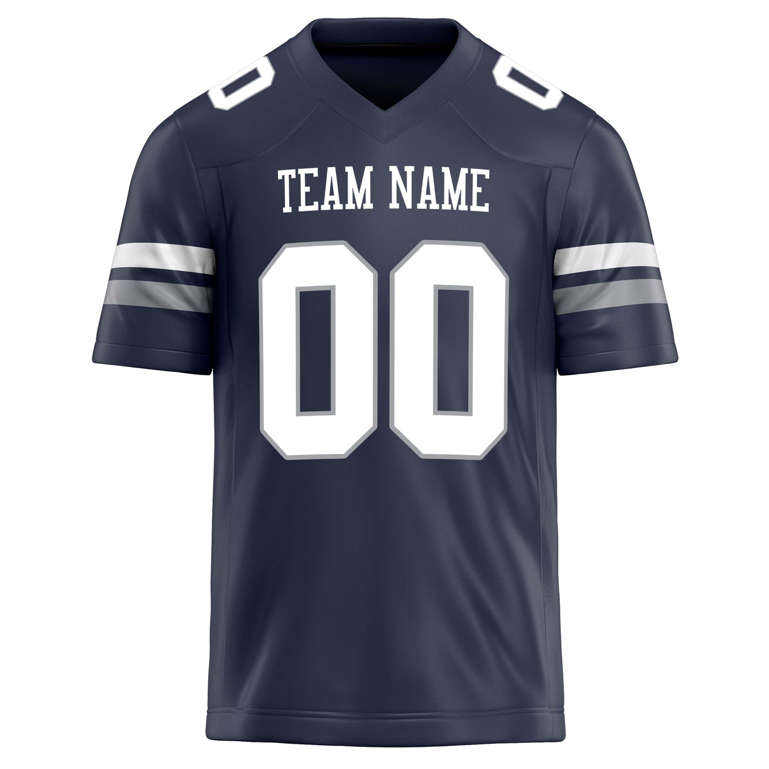 Personalized Navy & White Solid Colour Football Jersey
