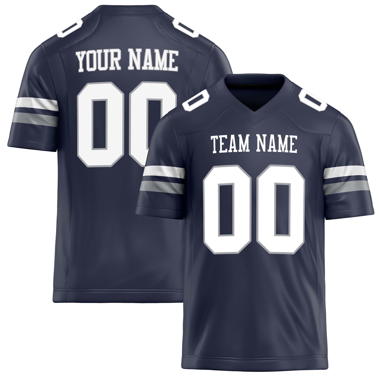 Personalized Navy White Solid Colour Football Jersey FT02240730NA293