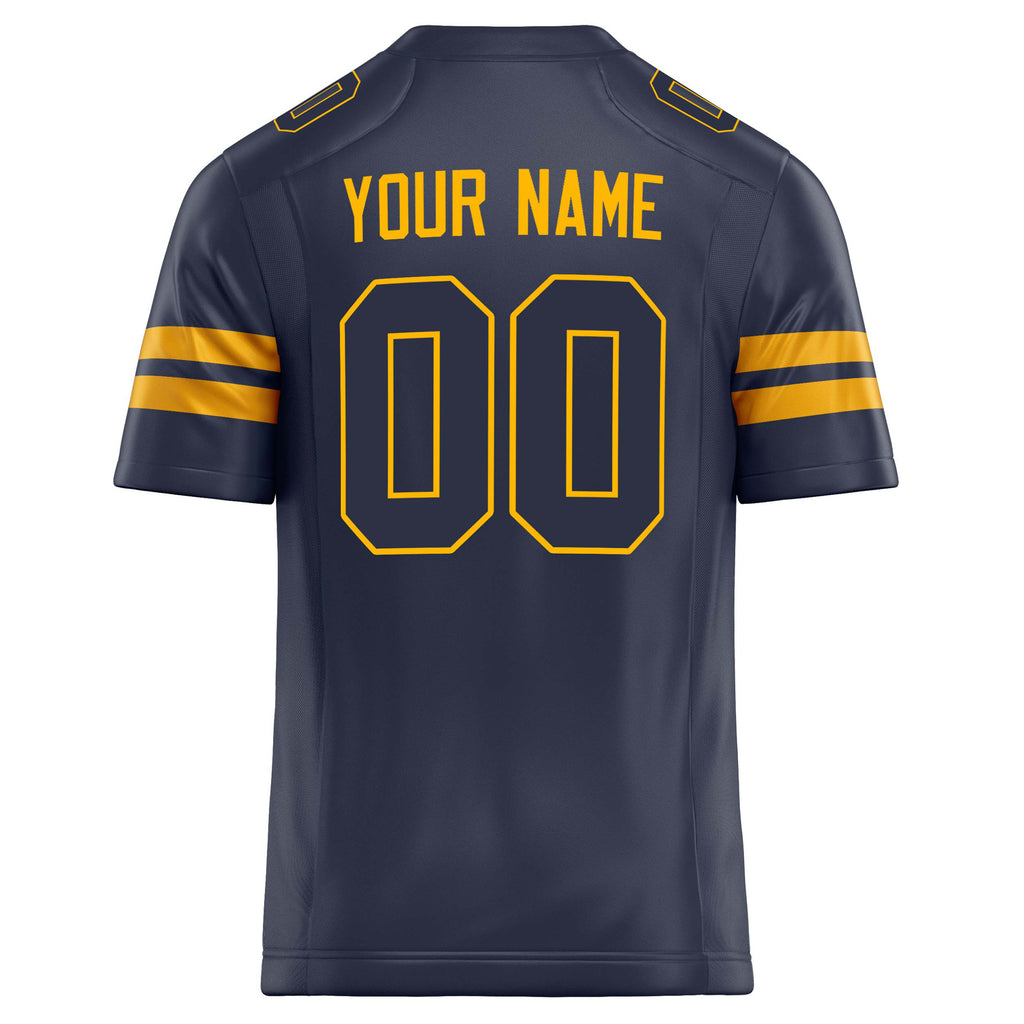 Personalized Navy & gold Solid Colour Football Jersey