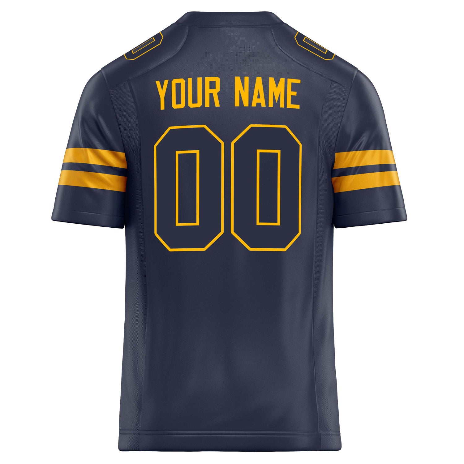 Personalized Navy & gold Solid Colour Football Jersey