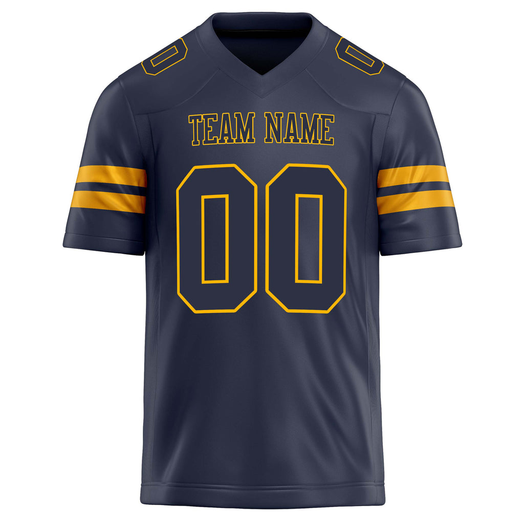 Personalized Navy & gold Solid Colour Football Jersey