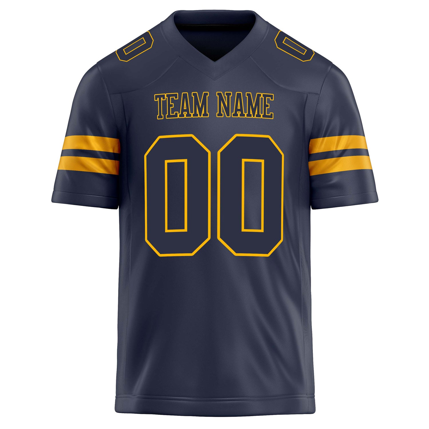 Personalized Navy & gold Solid Colour Football Jersey